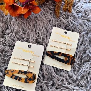 6pcs set Leopard Acrylic Hair Clip and Bobby-pins